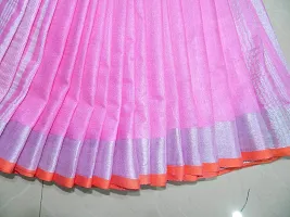 Designer Pink Linen Saree Without Blouse Piece For Women-thumb3