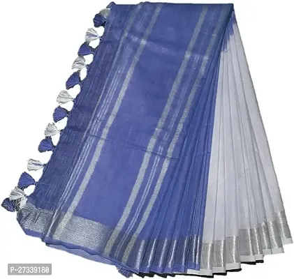 Designer Blue Cotton Saree Without Blouse Piece For Women-thumb0