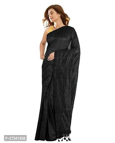 Stylish Black Art Silk Saree without Blouse piece For Women