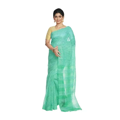 OmenSilks Women's Bhagalpuri Kota Doria Silk Semi Transparent Saree with Unstiched Blouse Piece_Free Size_ (Omen_10284-305)