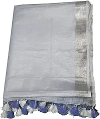 Designer Blue Cotton Saree Without Blouse Piece For Women-thumb3