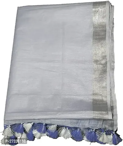 Designer Blue Cotton Saree Without Blouse Piece For Women-thumb4