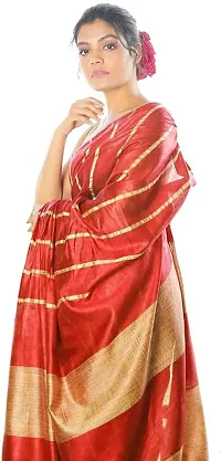 Stylish Red Art Silk Saree without Blouse piece For Women-thumb2