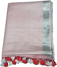 Stylish Red Cotton Saree without Blouse piece For Women-thumb3