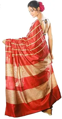 Stylish Red Art Silk Saree without Blouse piece For Women-thumb1