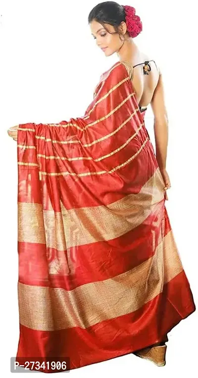 Stylish Red Art Silk Saree without Blouse piece For Women-thumb2