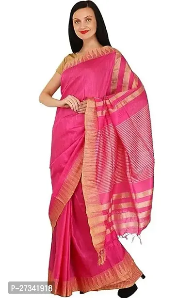 Stylish Orange Art Silk Cotton Saree without Blouse piece For Women-thumb0