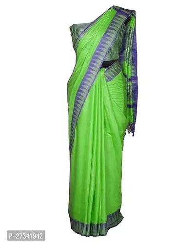 Stylish Green Art Silk Cotton Saree without Blouse piece For Women-thumb2