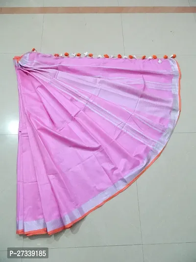 Designer Pink Linen Saree Without Blouse Piece For Women-thumb3