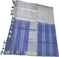 Designer Blue Cotton Saree Without Blouse Piece For Women-thumb2