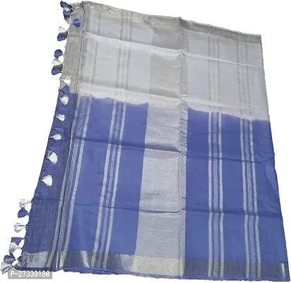 Designer Blue Cotton Saree Without Blouse Piece For Women-thumb3