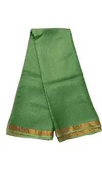 Stylish Green Art Silk Cotton Saree without Blouse piece For Women-thumb2