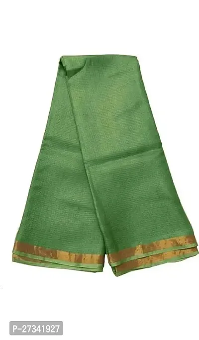 Stylish Green Art Silk Cotton Saree without Blouse piece For Women-thumb3