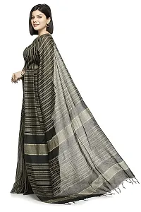 Designer Black Cotton Silk Saree Without Blouse Piece For Women-thumb1