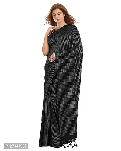 Stylish Black Art Silk Saree without Blouse piece For Women-thumb2