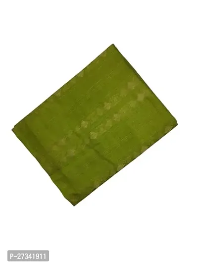 Stylish Green Cotton Art Silk Saree without Blouse piece For Women
