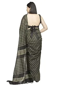 Designer Black Cotton Silk Saree Without Blouse Piece For Women-thumb2