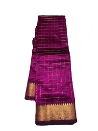 Stylish Purple Art Silk Cotton Saree without Blouse piece For Women-thumb2