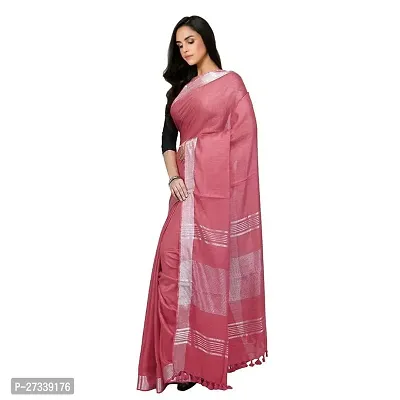 Designer Peach Cotton Saree Without Blouse Piece For Women-thumb4