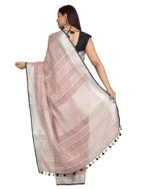 Designer Peach Cotton Saree Without Blouse Piece For Women-thumb2