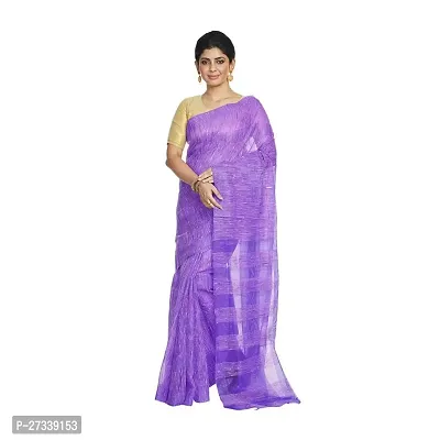 Designer Purple Cotton Silk Saree Without Blouse Piece For Women