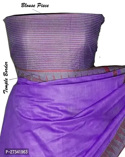 Stylish Purple Art Silk Cotton Saree without Blouse piece For Women-thumb3