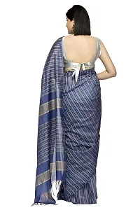 Designer Grey Cotton Silk Saree Without Blouse Piece For Women-thumb1