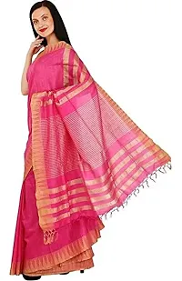 Stylish Orange Art Silk Cotton Saree without Blouse piece For Women-thumb1