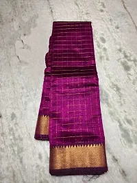 Stylish Purple Art Silk Cotton Saree without Blouse piece For Women-thumb1