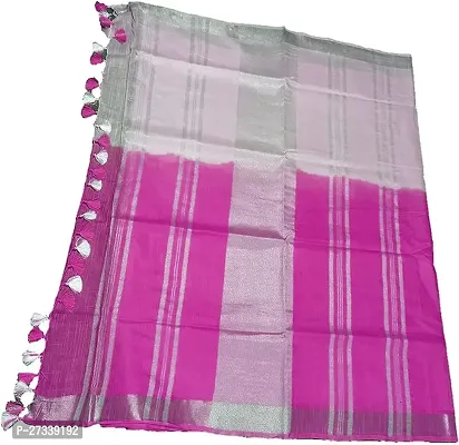 Designer Pink Cotton Saree Without Blouse Piece For Women-thumb3