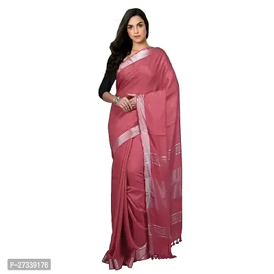 Designer Peach Cotton Saree Without Blouse Piece For Women-thumb0