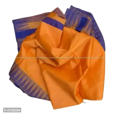 Designer Orange Art Silk Saree Without Blouse Piece For Women
