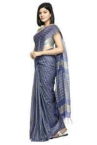 Designer Grey Cotton Silk Saree Without Blouse Piece For Women-thumb2