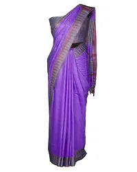 Stylish Purple Art Silk Cotton Saree without Blouse piece For Women-thumb1