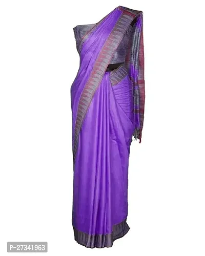 Stylish Purple Art Silk Cotton Saree without Blouse piece For Women-thumb2