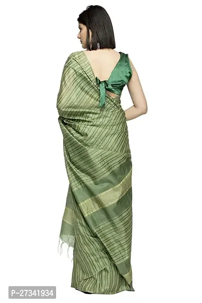 Stylish Green Art Silk Cotton Saree without Blouse piece For Women-thumb4