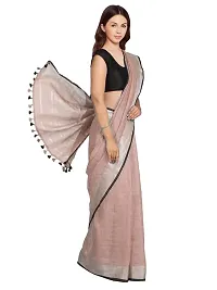 Designer Peach Cotton Saree Without Blouse Piece For Women-thumb1