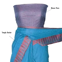 Designer Blue Cotton Silk Saree Without Blouse Piece For Women-thumb2