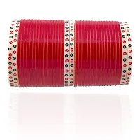 Desire Collection Acrylic  Crystal Chuda Bangles Set for Women (Red_200gm)-thumb2