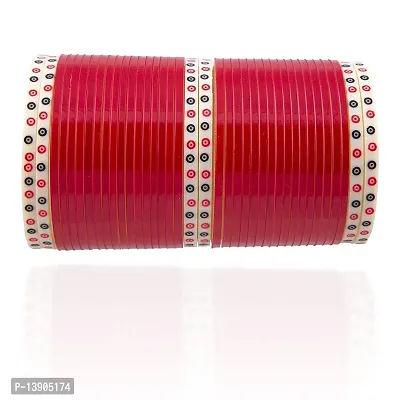 Desire Collection Acrylic  Crystal Chuda Bangles Set for Women (Red_200gm)-thumb3