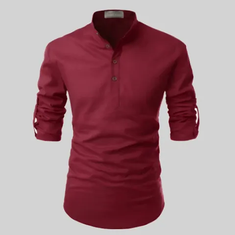 Stylish Blend Solid Kurta For Men