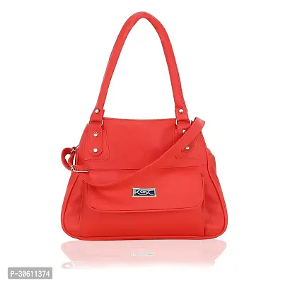 Stylish Orange PU Handbag For Women-thumb0