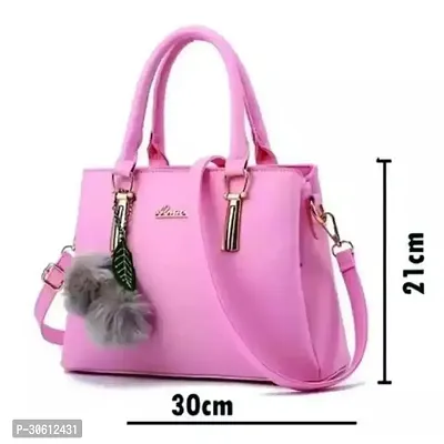 Stylish Pink PU Handbag For Women-thumb0