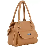 Stylish Brown Pu Solid Handbags For Women-thumb4