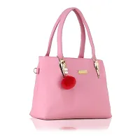 Stylish Pink Pu Solid Handbags For Women-thumb1