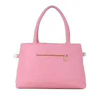 Stylish Pink Pu Solid Handbags For Women-thumb3
