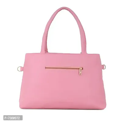 Stylish Pink Pu Solid Handbags For Women-thumb4