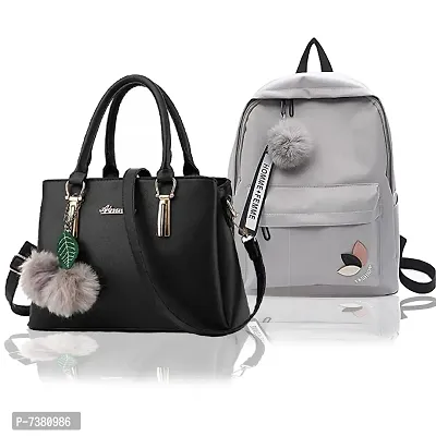 Trendy Cute Handy Hand-Held Shoulder Bag And Backpack Combo For Women-thumb0