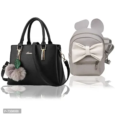 Trendy Cute Handy Hand-Held Shoulder Bag And Backpack Combo For Women