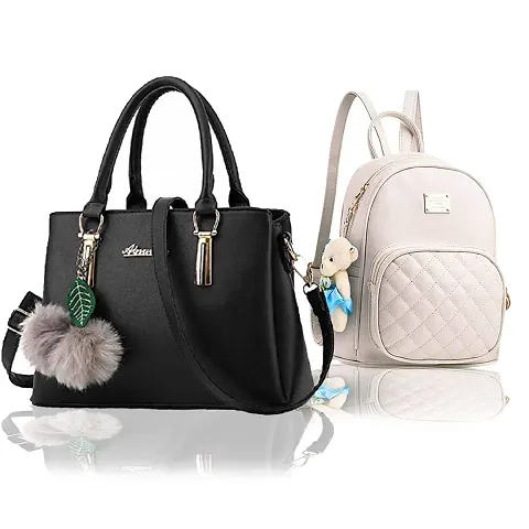 Trendy Cute Handy Hand-Held Shoulder Bag And Backpack Combo For Women